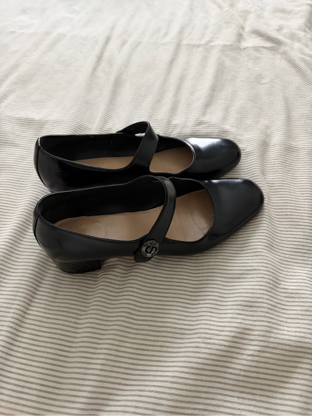 Vintage authentic Dior Black Patent Leather Mary Jane Heels